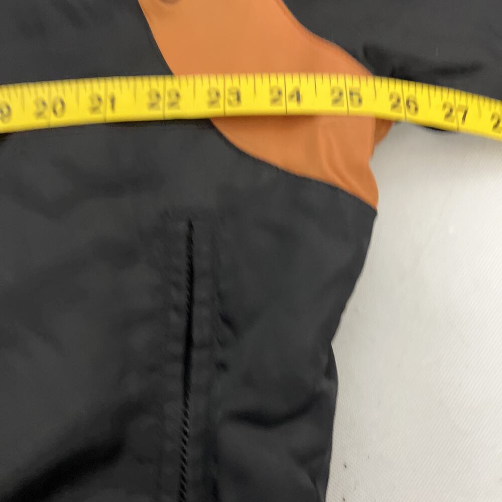 Harley Davidson Motorcycle Riding Jacket Mens L Black Orange Nylon Bomber Zip - Picture 9 of 10